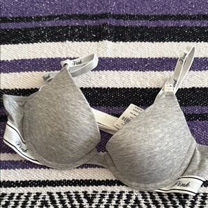 PINK Victoria's Secret Heather Gray Bra 32A NWT